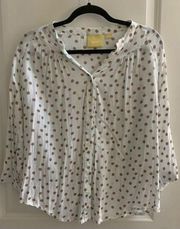 Maeve Anthropologie Blouse Polkadots