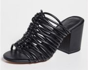 Rebecca Minkoff Black Calanthe Strappy Knot Slide Sandals size 7.5