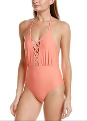 Lace Up La Piscina halter One Piece monokini