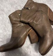 Vince Camuto  distressed leather beige booties size 7