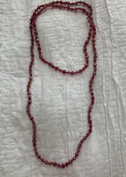 Long Beaded Red Necklace 