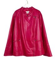 1990s Vintage Jessica London Hot Pink Leather Jacket Size 22