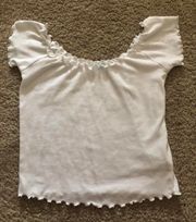 Cute White Lettuce Edge Crop Top - NWOT