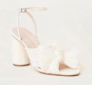 Loeffler Randall Camellia Pearl Pleated Bow Heel Size 10 DIRTY