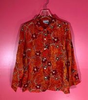 Vintage Orange  Blouse Top WOORD4