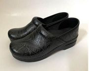 Dansko Classic Floral Clogs Black Like New Size 39/8.5-9