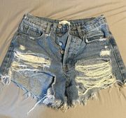 distressed jean shorts