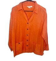 Vintage fresh produce lagenlook orange shirt shacket size medium