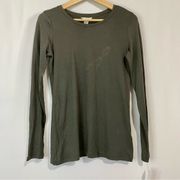 Caslon Women’s Casual Long Sleeve Tee Shirt Grey Beluga Size Small NWT FLAW