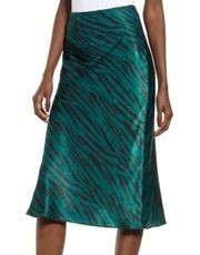 Socialite Green Zebra Print Skirt