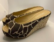 CL by Laundry Giraffe Print Platform Open Toe Mule Shoe