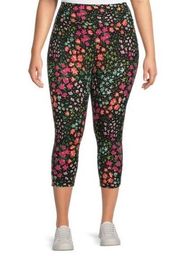 TERRA & SKY Womens Capri Leggings Size 3X 24W-26W High Rise Multicolor New