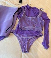 Purple Velvet Bikini Set