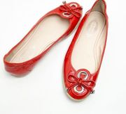 ELIE TAHARI Jacey Espadrille Red Orange Bow Flats