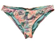 Xhilaration Target Printed Floral Bikini Bottoms Swim Pink Blue Medium