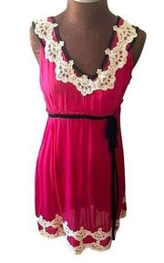 Anthropolgie Yoana Baraschi Dress Womens Size Small Cocktail Party Pink Cream