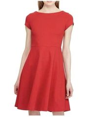 NWT CHAPS Sailor Bay yacht red short sleeved dress size large