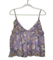 Sage The Label Viola Floral Cami Top in Purple Spring Size Large New