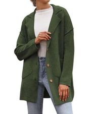 NEW Cardigan Button Lapel Knit Oversized Sweater Jacket S