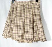 SO Goods for Life Yellow Brown Mini Pleated Skirt