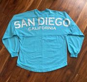 Spirit Jersey San Diego California Aqua Long Sleeve Shirt Small