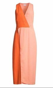 Equipment Galane Colorblock Crepe Dress Size 10