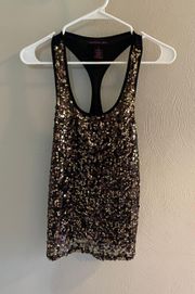 Gold Racerback Glittery Tank Top NWT