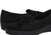 FitFlop Women's Black Suede Tassel Slide In Loafer Size 7.5