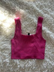 H&M pink ribbed tank top