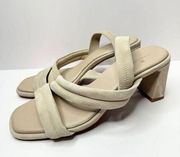 Caslon Sandals Womens Size 7.5 Leather Tan Lennyn Slingback Open Toe Heels