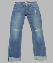 Hudson Jeans Bacara Crop Straight Cuffed Distressed Low Rise Size 24