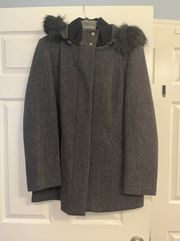 Black Wool Coat In Size Large