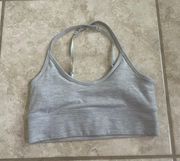 Grey criss cross  sports bra top