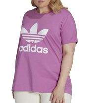 NWT Adidas Originals Trefoil Plus Size T-Shirt Pulse Lilac Pink/Purple Womens 1X