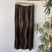 Y2K Fiore Animal Print Velour Maxi Skirt