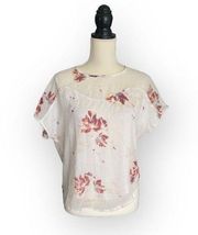 💜 Gentle Fawn Floral White Blouse size Small