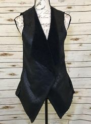 Rock Republic Black Faux Suede Open Vest