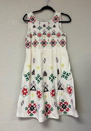 Anthropologie  Dolly Embroidered Midi Dress White Size XS