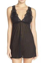 NWT Women's Underella by Ella Moss Black Sheer Lingerie Chemise Gown Sz Large