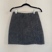 She + Sky Gray Acid Wash High Waisted Corduroy Mini Skirt