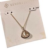 Kendra Scott Kendall White Abalone Triangular Pendant Necklace 14k Pltd NWT $65