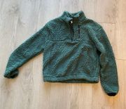 Green Sherpa Crop Jacket