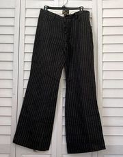 , Polo jeans. Linen wide leg pants black pinstripe Ralph Lauren