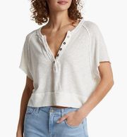 Free People - Keep It Classic - Cotton and Linen Boxy Button-Front Top