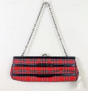 Y2K London Calling Plaid Red/Black Elongated Clutch