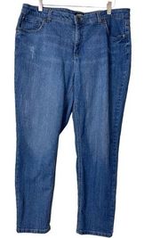 Jones New York Women’s Plus Jeans Lexington Ankle Mid Rise Medium Blue Size 18W