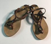 Dolce Vita Anthropologie Leather Thong Ankle Strap Sandals