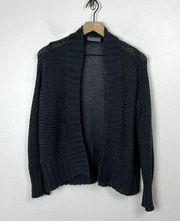 Wooden Ships Paola Buendia Womens Open Knit Cardigan Sweater Size XS Gray Beachy