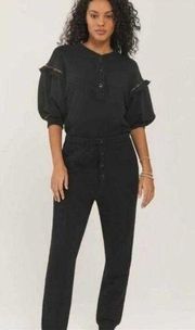 Something Navy black Esmeralda Ruffle Jumpsuit size Small