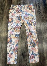 Copper key Women’s Size 5 White and Floral Jeans with Pockets